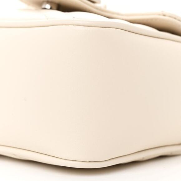 Gucci GG Marmont Matelassé Chain Shoulder Belt Bag 95 Mystic White Leather NEW - Picture 11 of 16